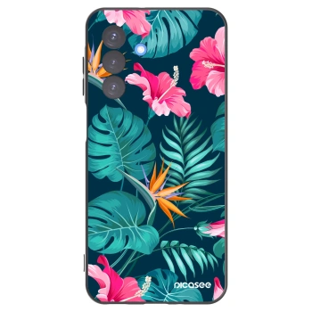 Picasee silikónový čierny obal pre Samsung Galaxy A17 5G - Pink Monstera