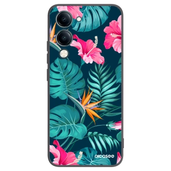 Picasee silikónový čierny obal pre Vivo Y29s 5G - Pink Monstera