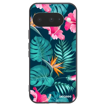 Picasee silikónový čierny obal pre Google Pixel 10 - Pink Monstera