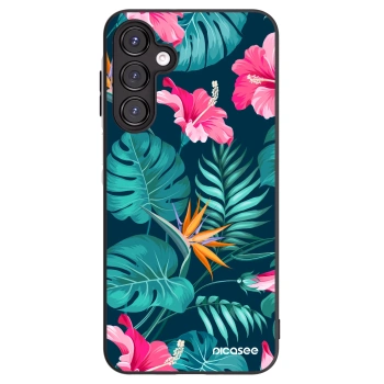 Picasee silikónový čierny obal pre Samsung Galaxy A16 4G - Pink Monstera