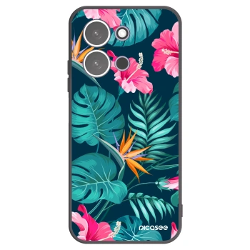 Picasee silikónový čierny obal pre Xiaomi Redmi 15C 5G - Pink Monstera