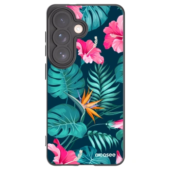 Picasee silikónový čierny obal pre Samsung Galaxy S26 - Pink Monstera