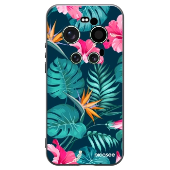Picasee silikónový čierny obal pre Xiaomi 17 Ultra - Pink Monstera