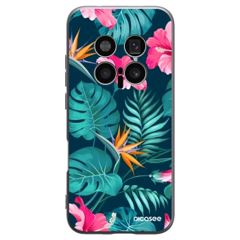 Picasee silikónový čierny obal pre Honor Magic8 Pro 5G - Pink Monstera