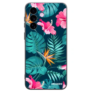 Picasee silikónový čierny obal pre Samsung Galaxy A57 5G - Pink Monstera
