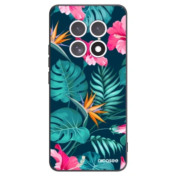 Picasee silikónový čierny obal pre Xiaomi Redmi Note 15 5G - Pink Monstera