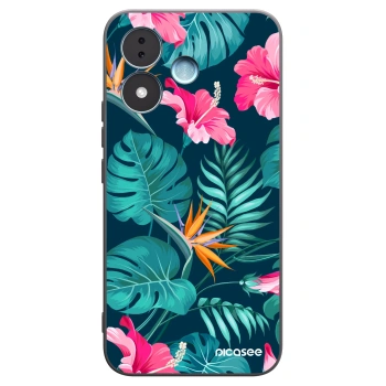Picasee silikónový čierny obal pre Xiaomi Redmi Note 17 5G - Pink Monstera