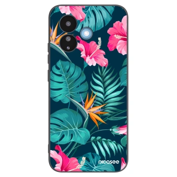Picasee silikónový čierny obal pre Xiaomi Redmi Note 17 Pro 5G - Pink Monstera