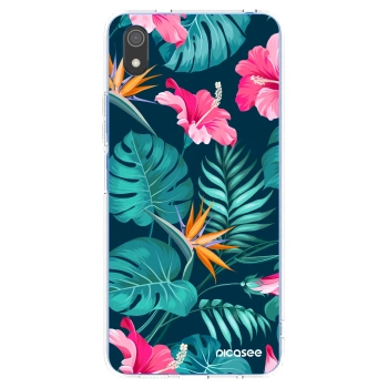 Picasee silikónový prehľadný obal pre Xiaomi Redmi 7A - Pink Monstera
