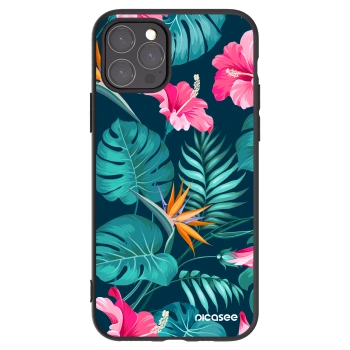 Picasee silikónový čierny obal pre Apple iPhone 11 Pro - Pink Monstera