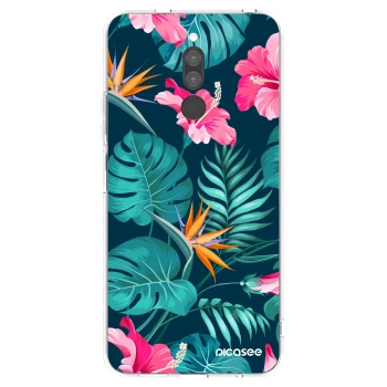 Picasee silikónový prehľadný obal pre Xiaomi Redmi 8 - Pink Monstera