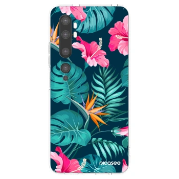 Picasee silikónový prehľadný obal pre Xiaomi Mi Note 10 (Pro) - Pink Monstera