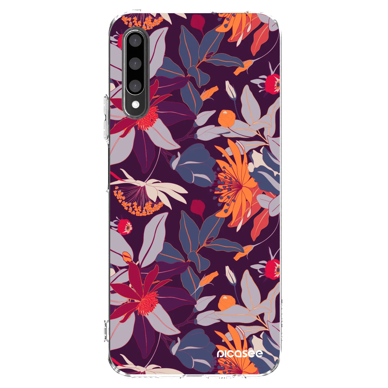 Picasee silikónový prehľadný obal pre Honor 9X Pro - Purple Leaf