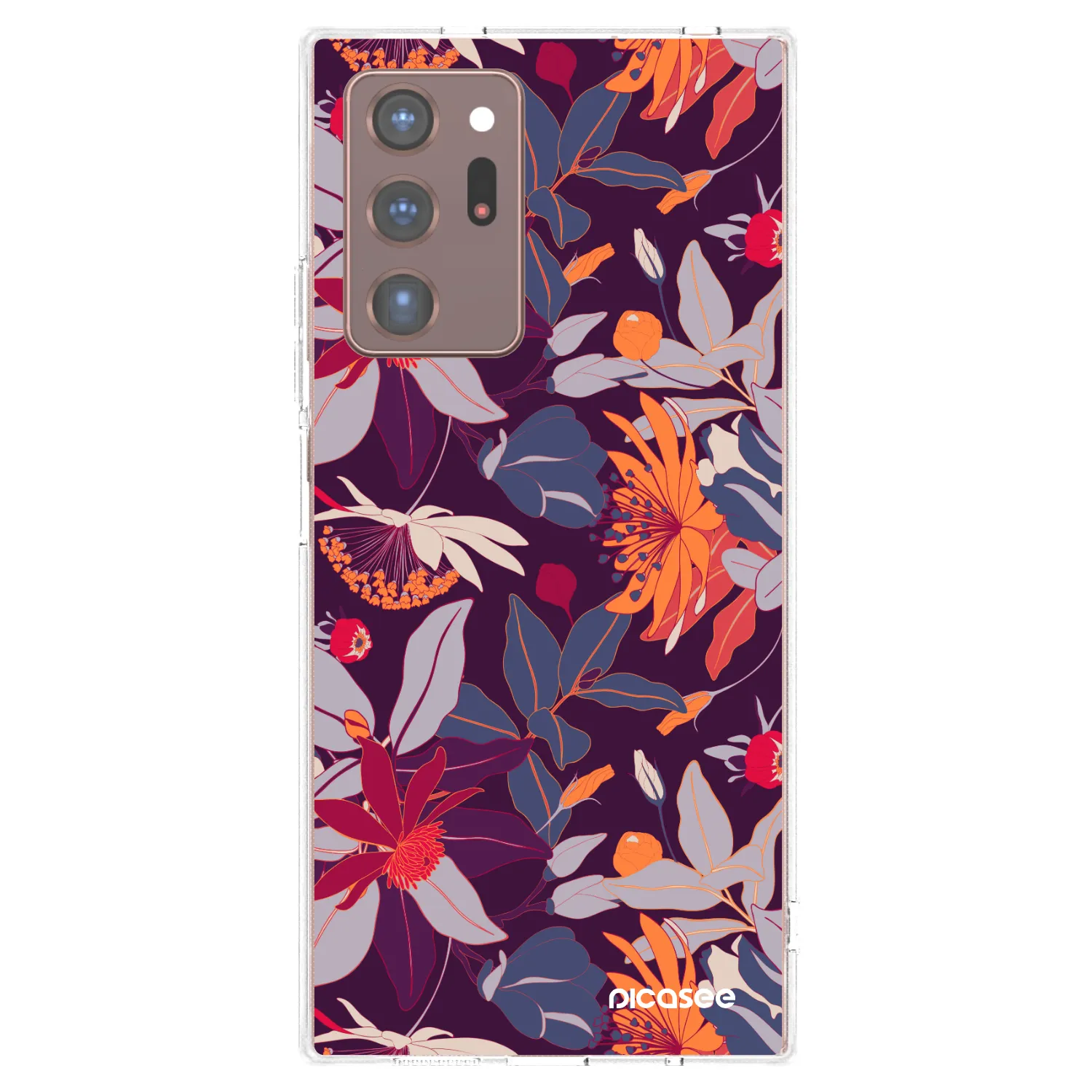 Picasee silikónový prehľadný obal pre Samsung Galaxy Note 20 Ultra - Purple Leaf