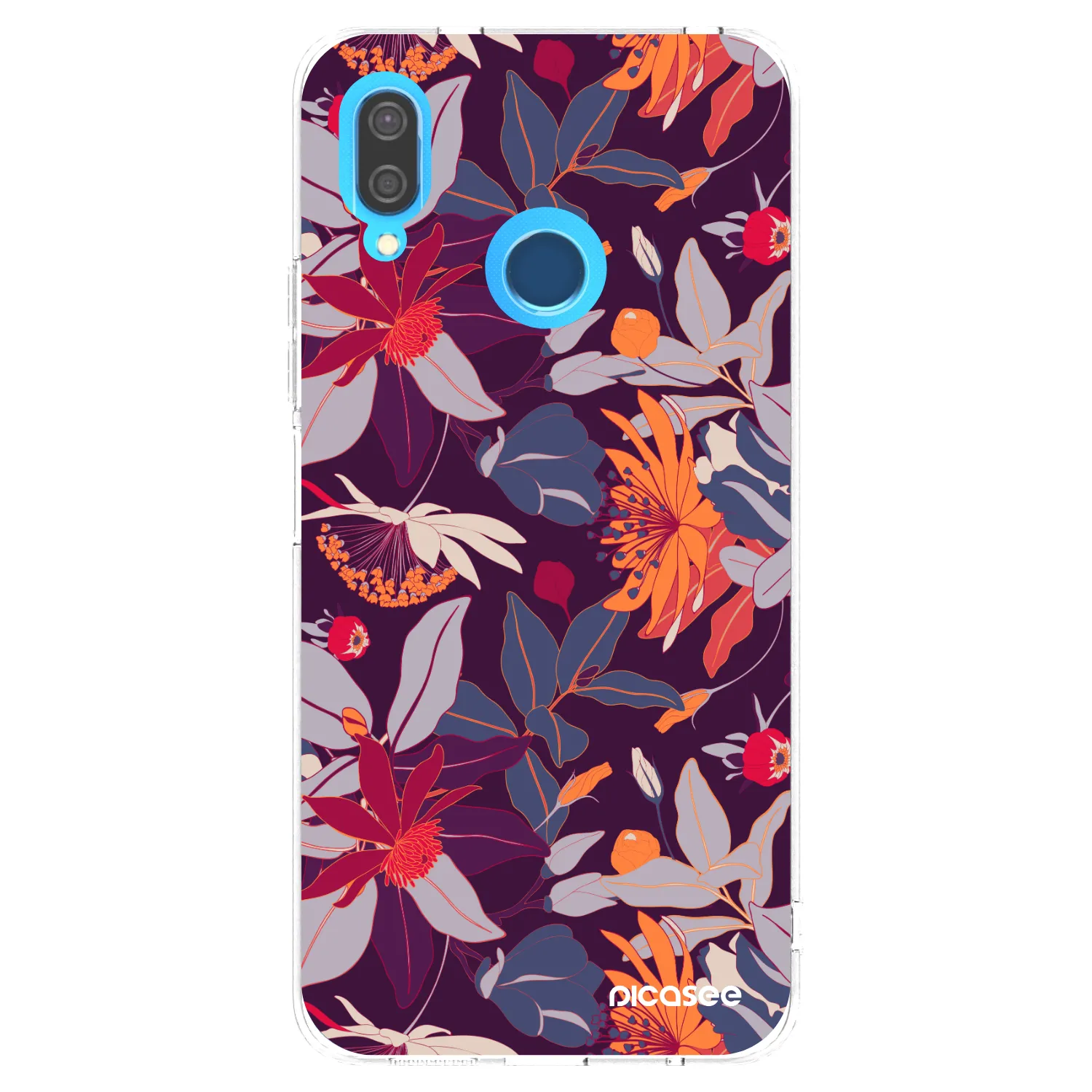 Picasee silikónový prehľadný obal pre Huawei P20 Lite - Purple Leaf