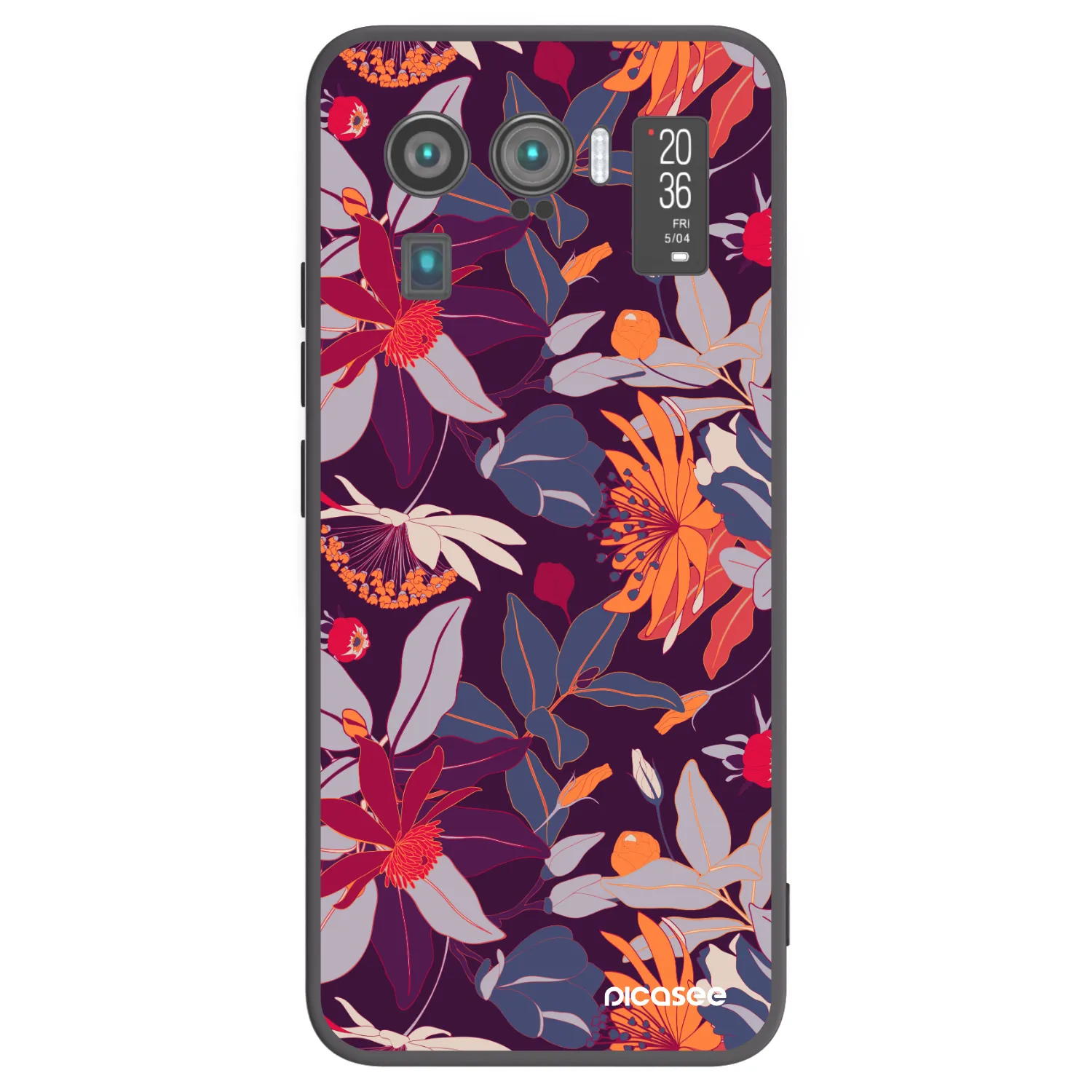 Picasee silikónový čierny obal pre Xiaomi Mi 11 Ultra - Purple Leaf