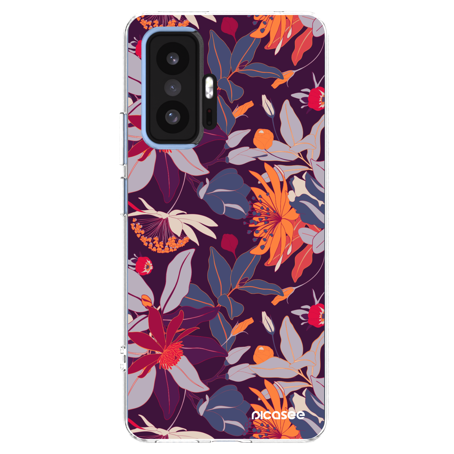 Picasee silikónový prehľadný obal pre Xiaomi 11T - Purple Leaf
