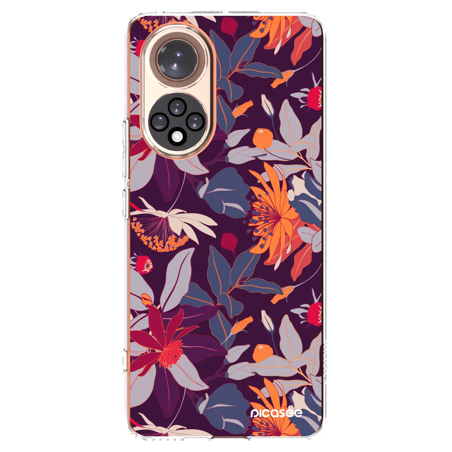 Picasee silikónový prehľadný obal pre Huawei Nova 9 - Purple Leaf