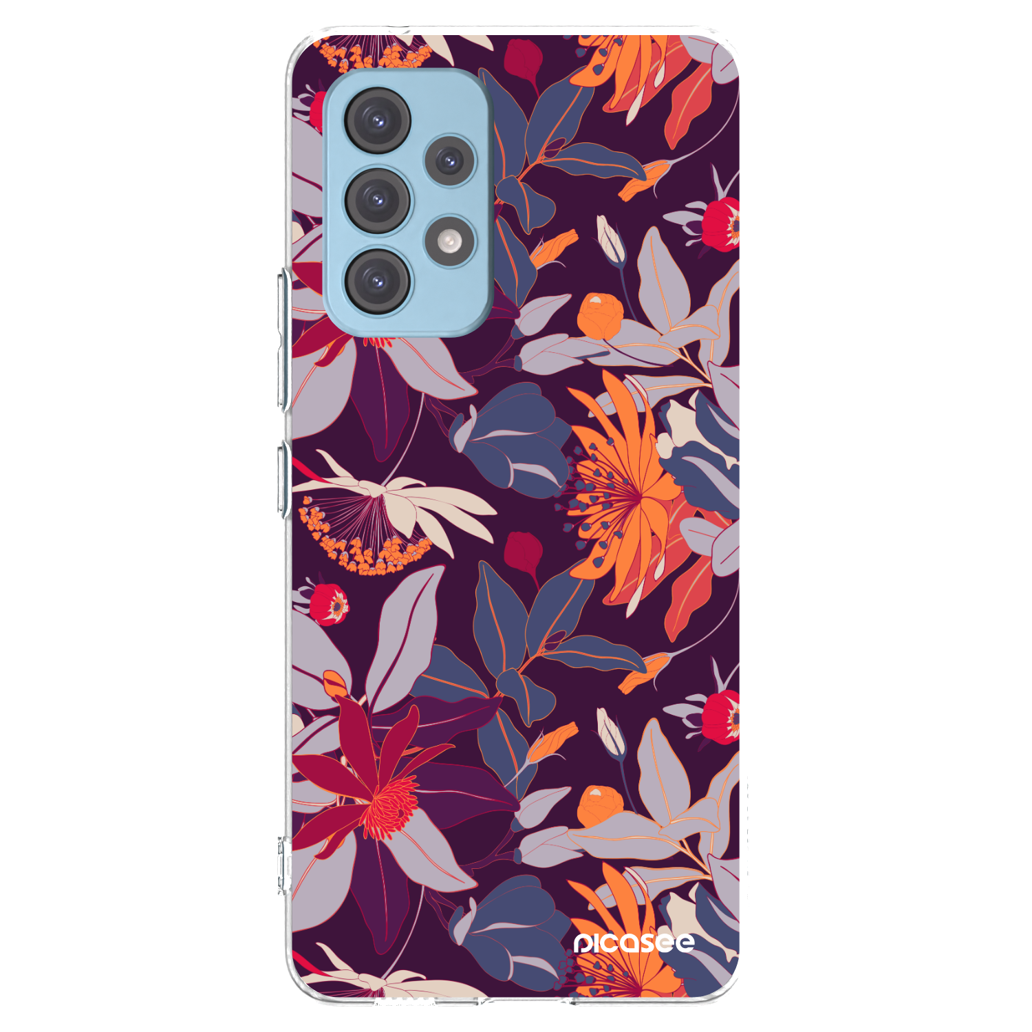 Silikónový prehľadný obal pre Samsung Galaxy A53 5G A536 - Purple Leaf