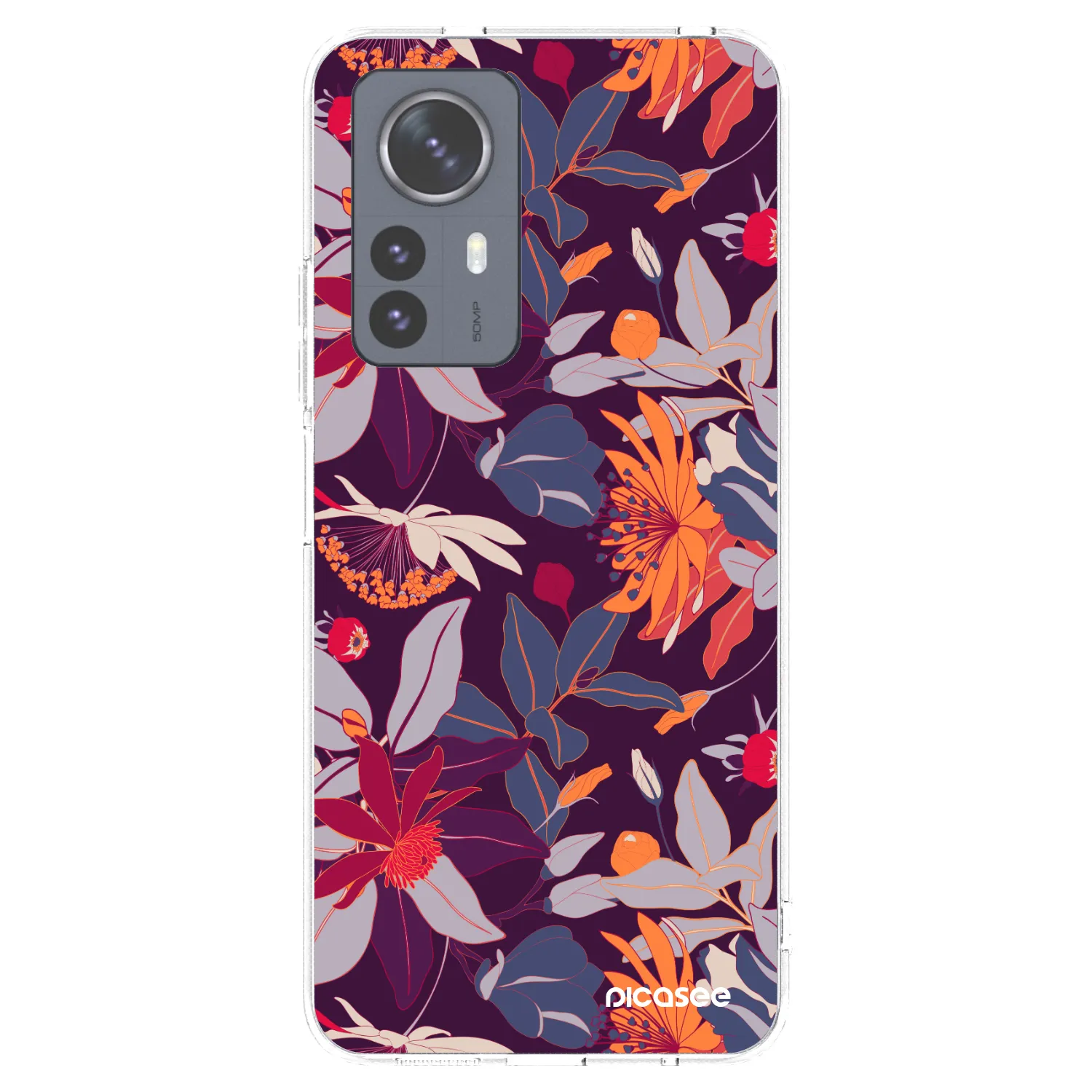 Picasee silikónový prehľadný obal pre Xiaomi 12 Pro - Purple Leaf