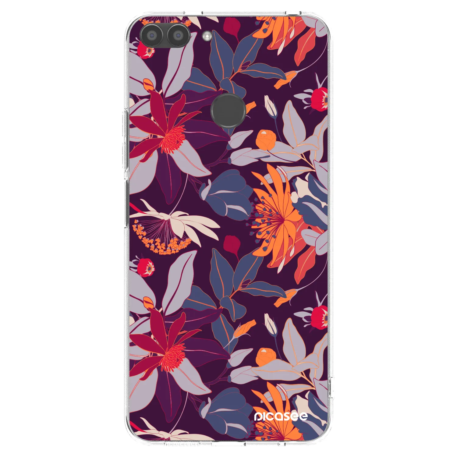Picasee silikónový prehľadný obal pre Huawei P Smart - Purple Leaf
