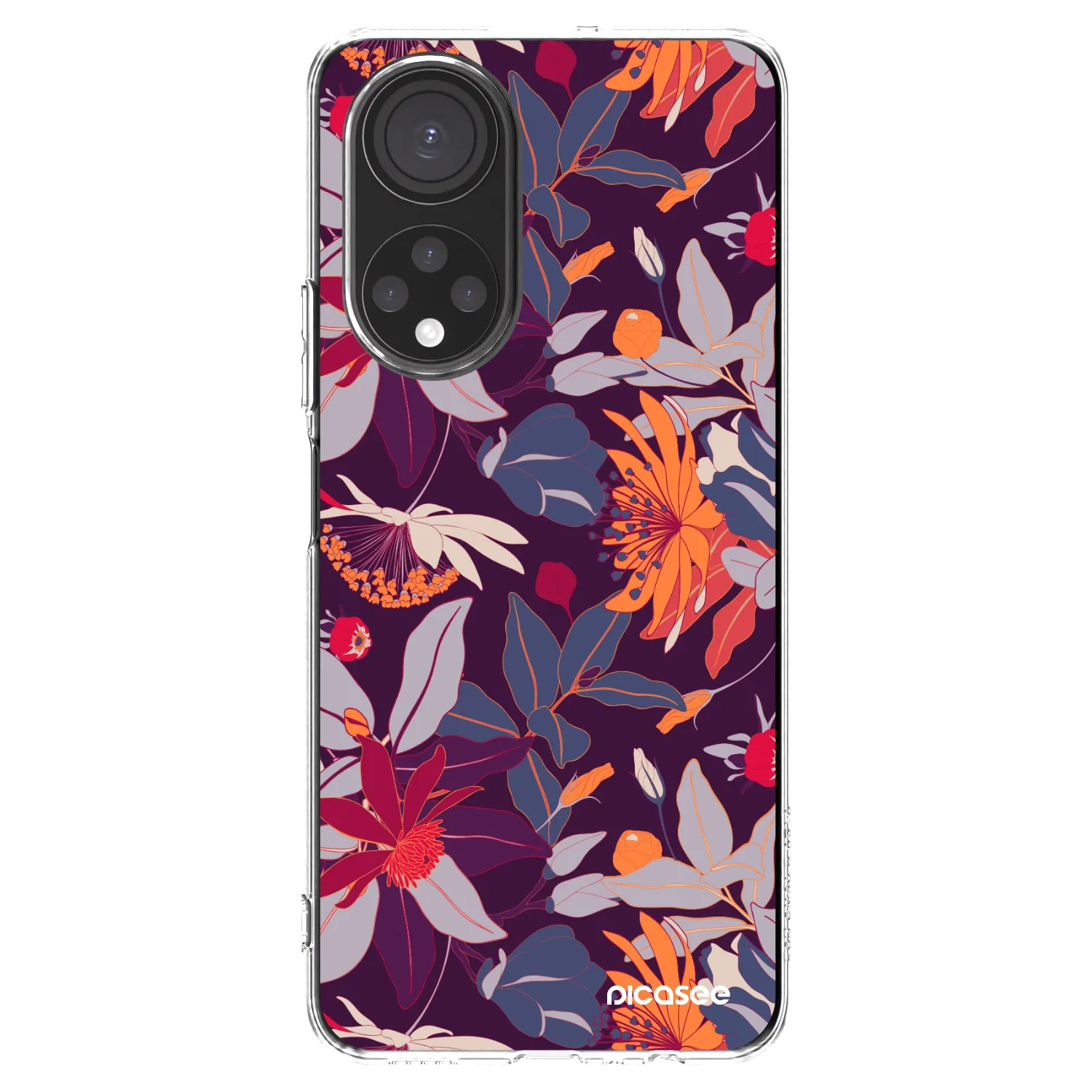 Picasee silikónový prehľadný obal pre Honor X7 - Purple Leaf