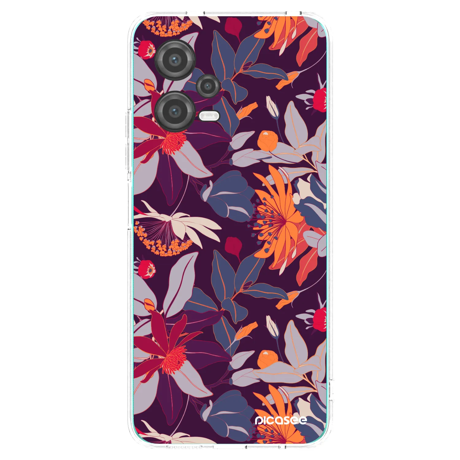 Picasee silikónový prehľadný obal pre Xiaomi Poco X5 - Purple Leaf