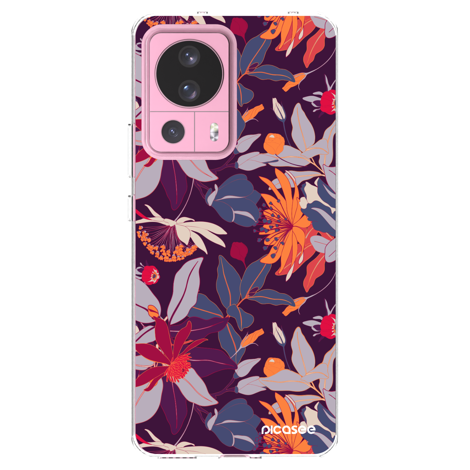 Silikónový prehľadný obal pre Xiaomi 13 Lite - Purple Leaf