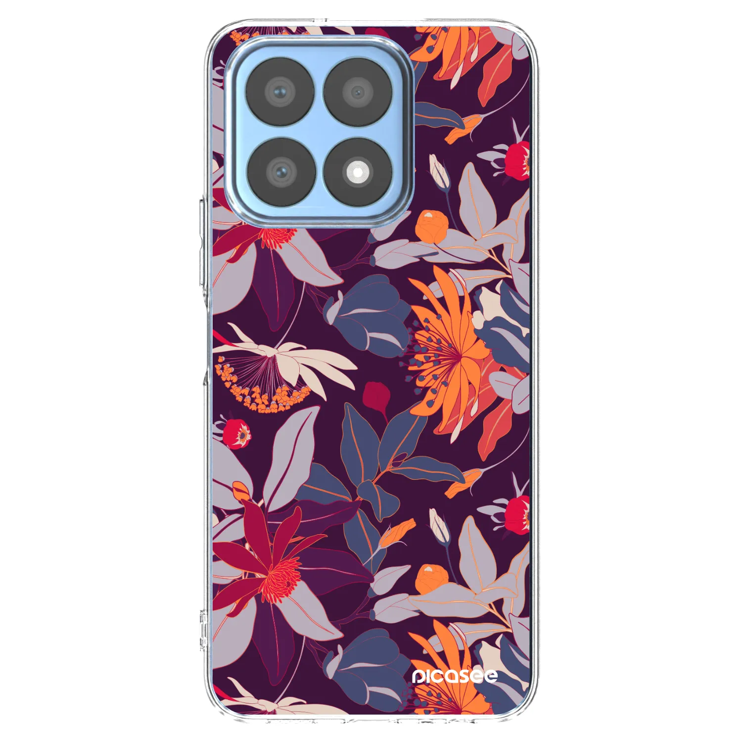 Picasee silikónový prehľadný obal pre Honor X8a - Purple Leaf