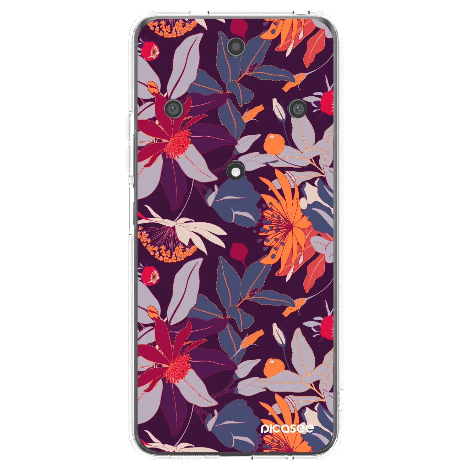 Picasee silikónový prehľadný obal pre Honor Magic5 Lite 5G - Purple Leaf