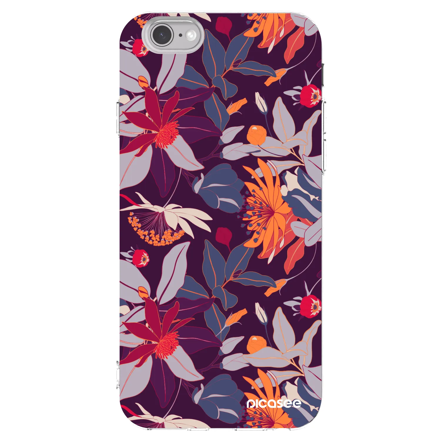 Picasee silikónový prehľadný obal pre Apple iPhone 6/6S - Purple Leaf