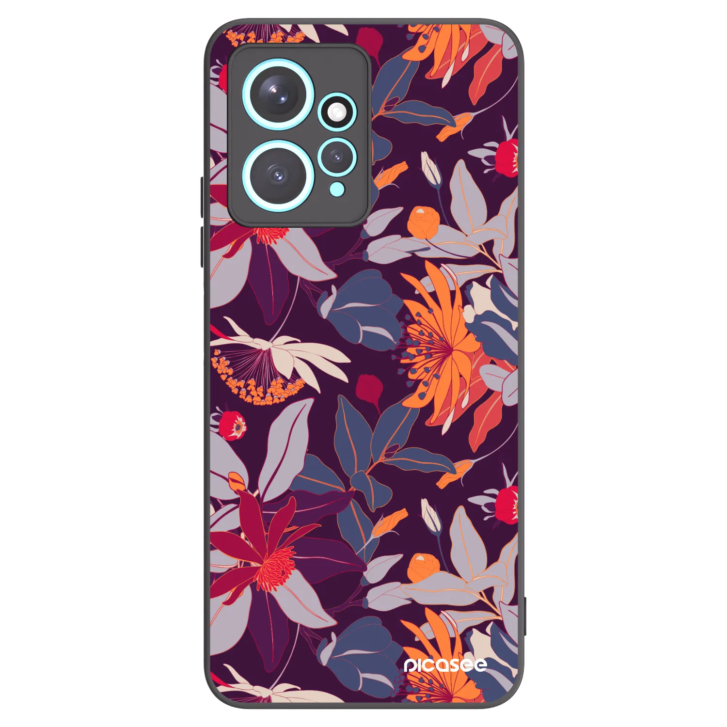 Picasee silikónový čierny obal pre Xiaomi Redmi Note 12 4G - Purple Leaf