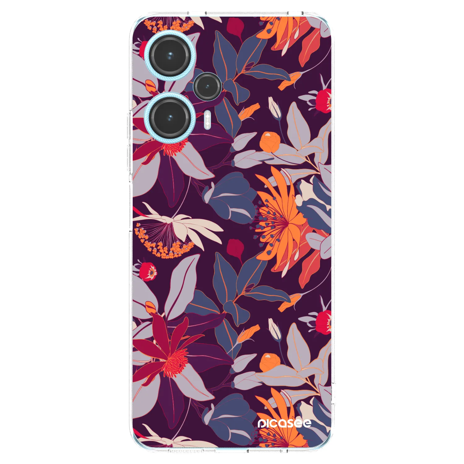 Picasee silikónový prehľadný obal pre Xiaomi Poco F5 - Purple Leaf