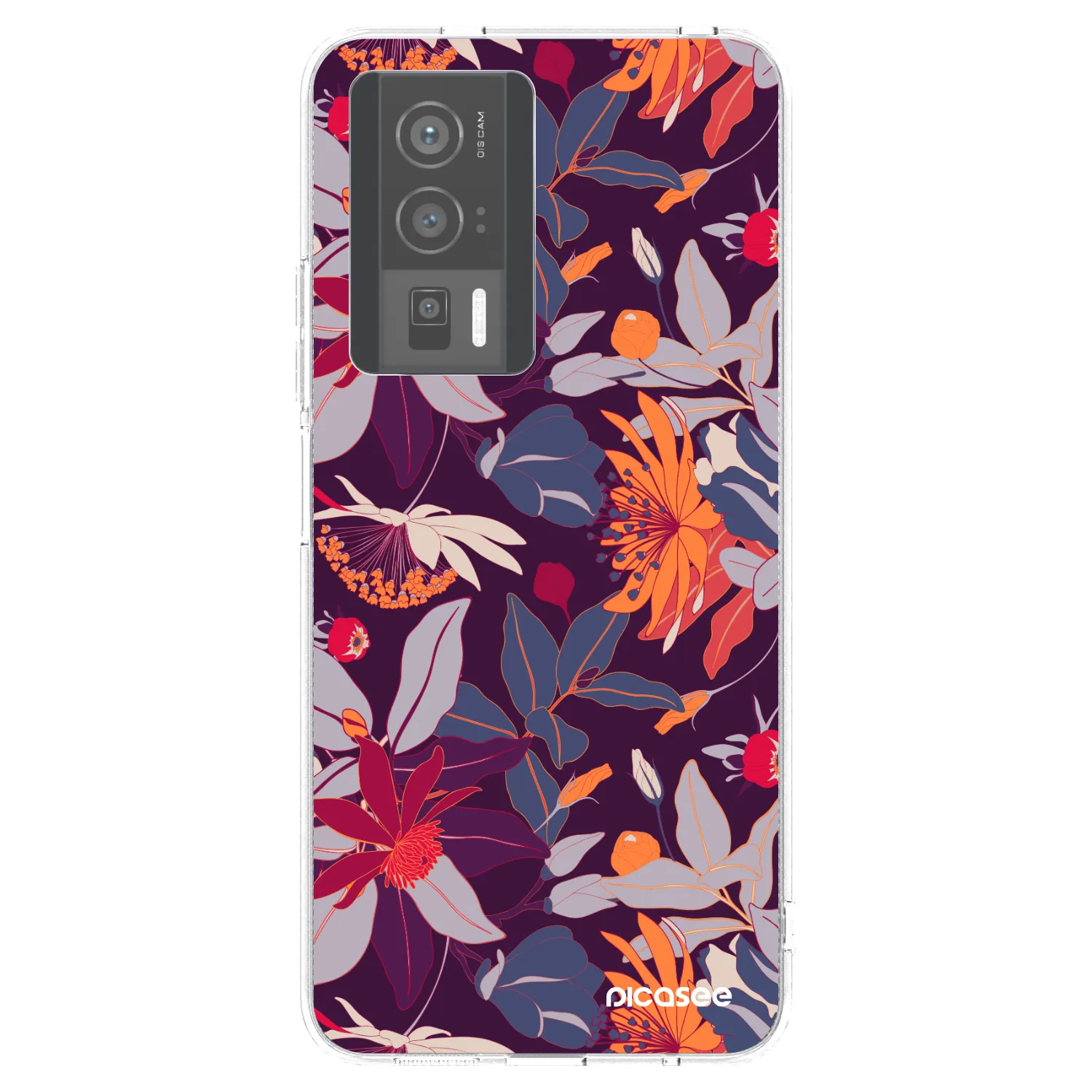 Picasee silikónový prehľadný obal pre Xiaomi Poco F5 Pro 5G - Purple Leaf