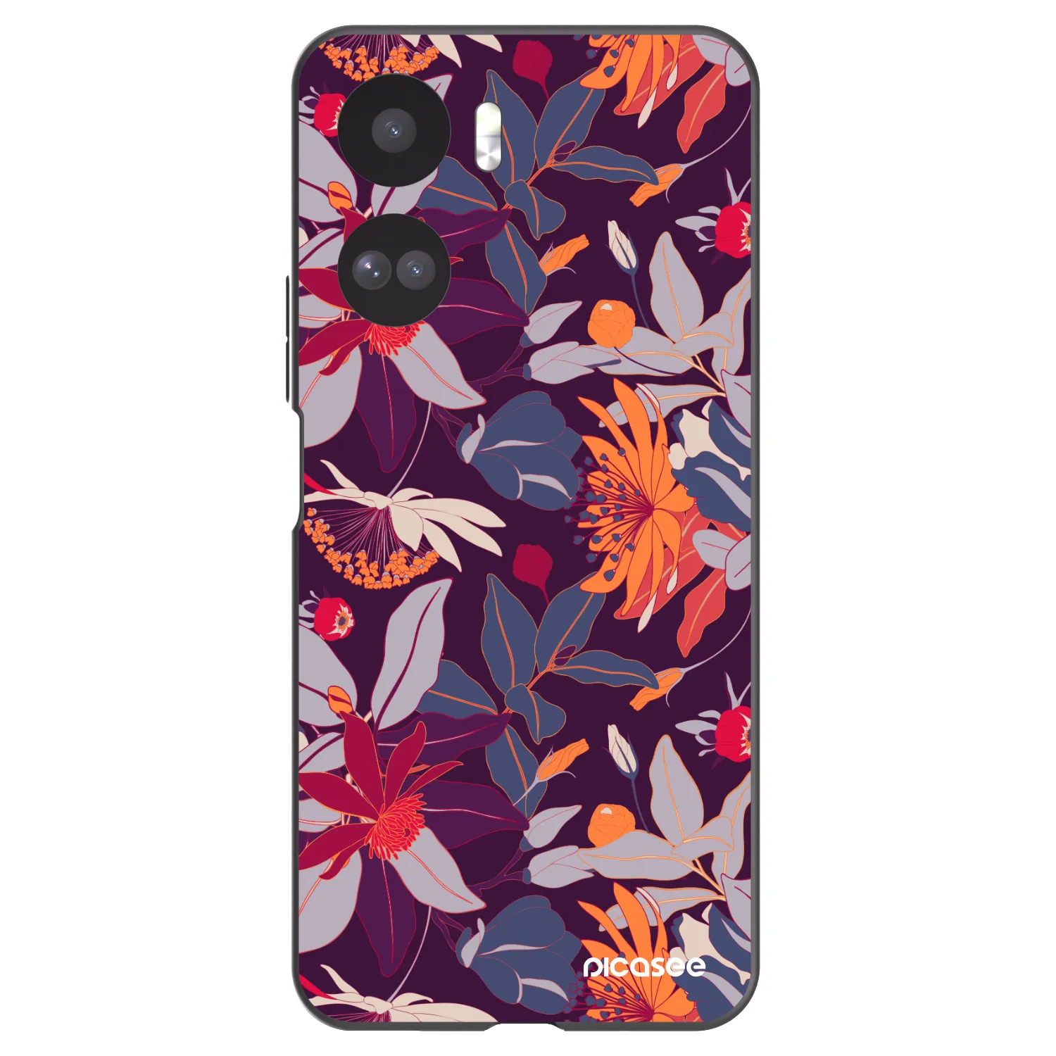 Picasee silikónový čierny obal pre Honor 90 Lite 5G - Purple Leaf