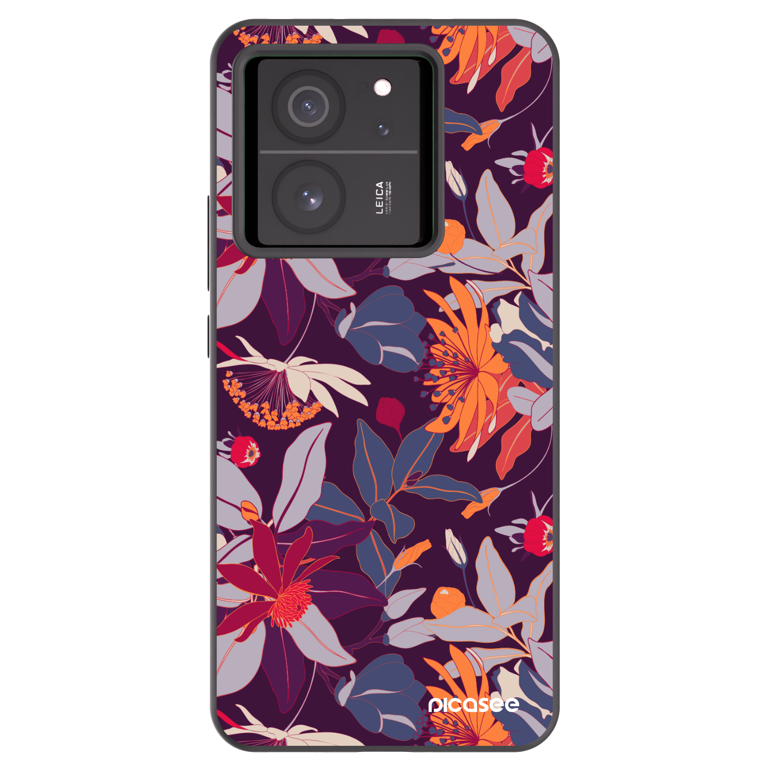 Picasee silikónový čierny obal pre Xiaomi 13T Pro - Purple Leaf