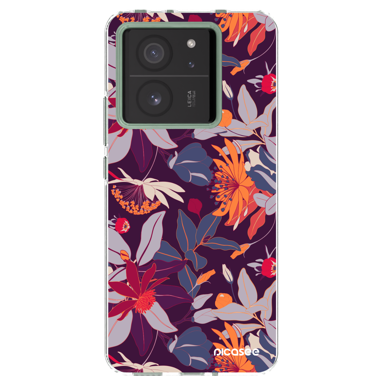 Picasee silikónový prehľadný obal pre Xiaomi 13T Pro - Purple Leaf