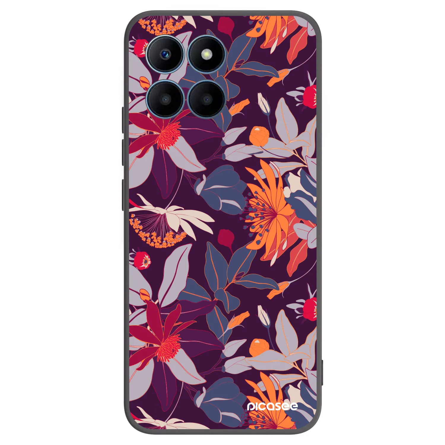 Picasee silikónový čierny obal pre Honor 70 Lite - Purple Leaf