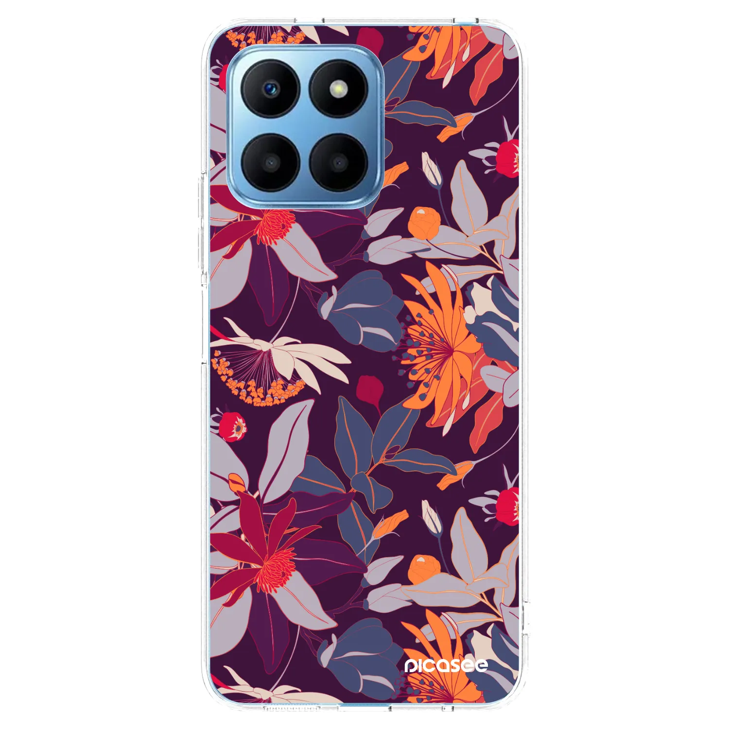 Picasee silikónový prehľadný obal pre Honor 70 Lite - Purple Leaf