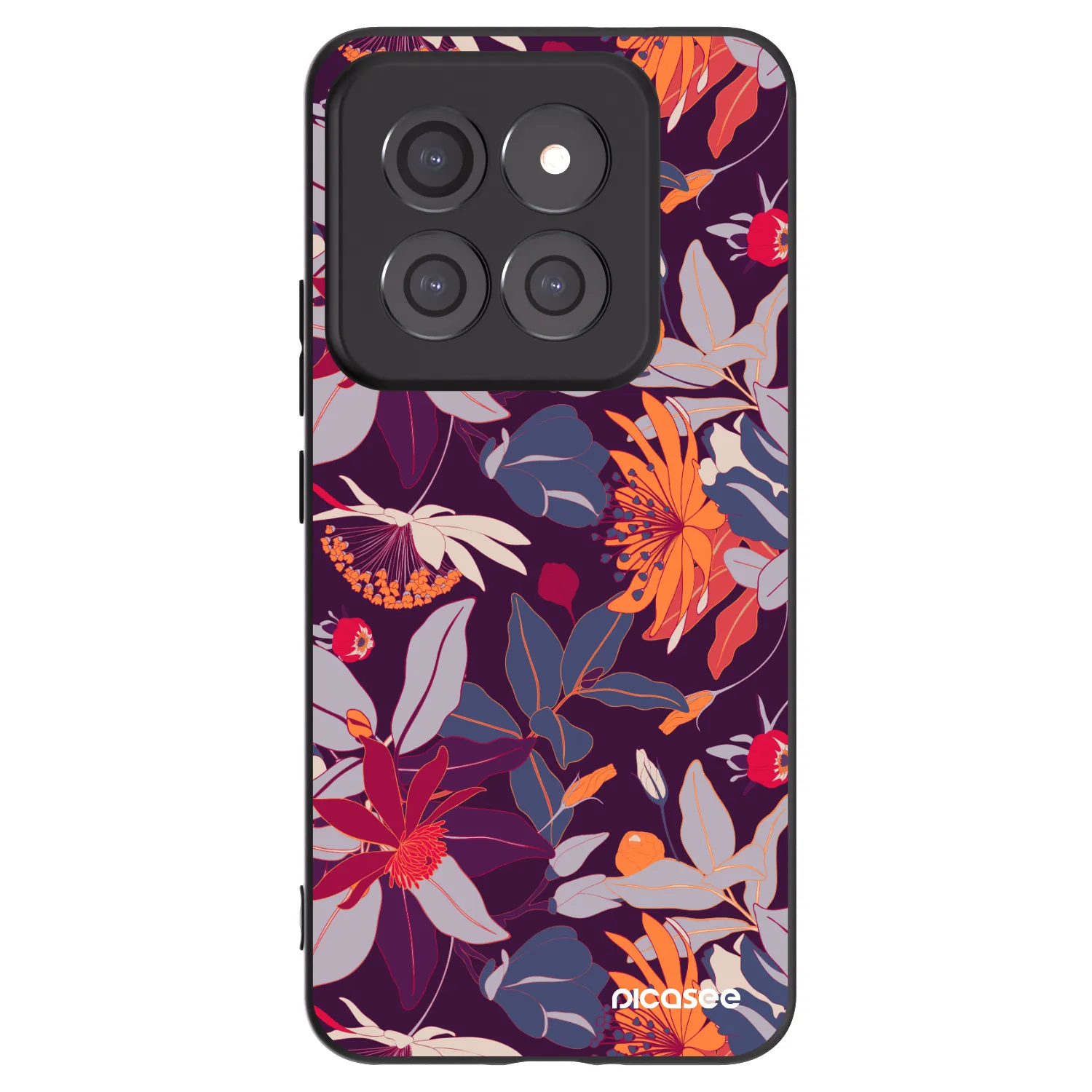 Picasee silikónový čierny obal pre Xiaomi 14 Pro - Purple Leaf