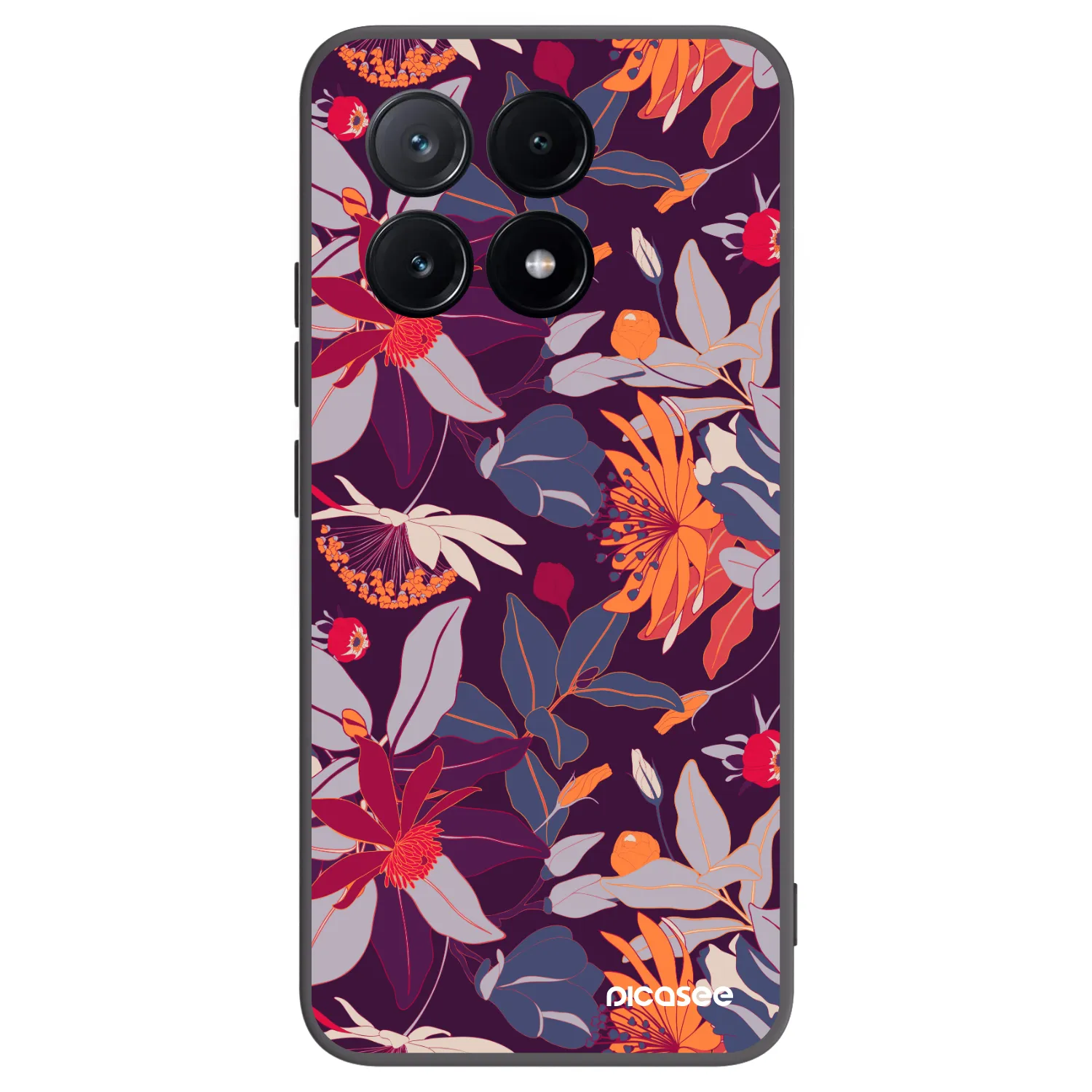 Picasee silikónový čierny obal pre Xiaomi Poco X6 Pro - Purple Leaf