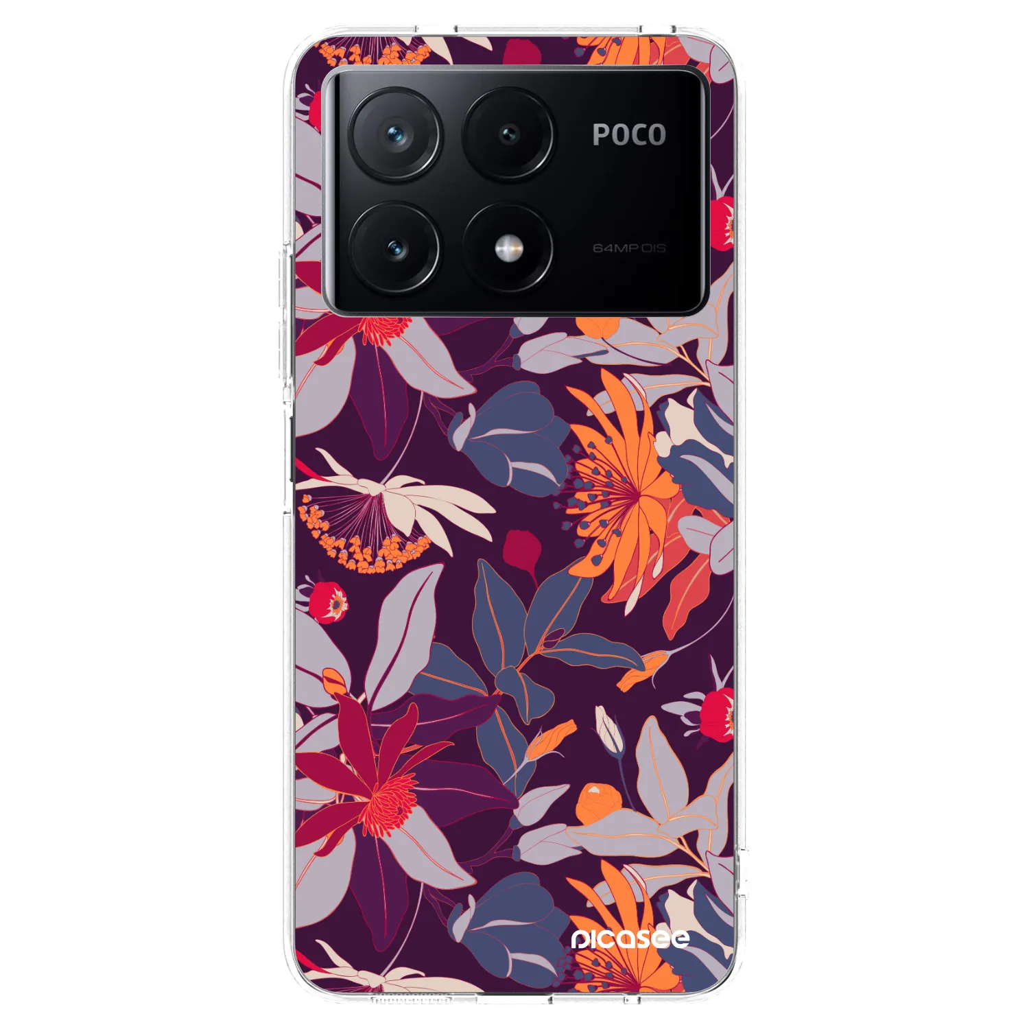 Picasee silikónový prehľadný obal pre Xiaomi Poco X6 Pro - Purple Leaf