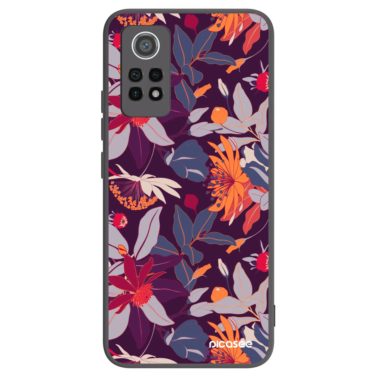 Picasee silikónový čierny obal pre Xiaomi Redmi Note 12 Pro 4G - Purple Leaf