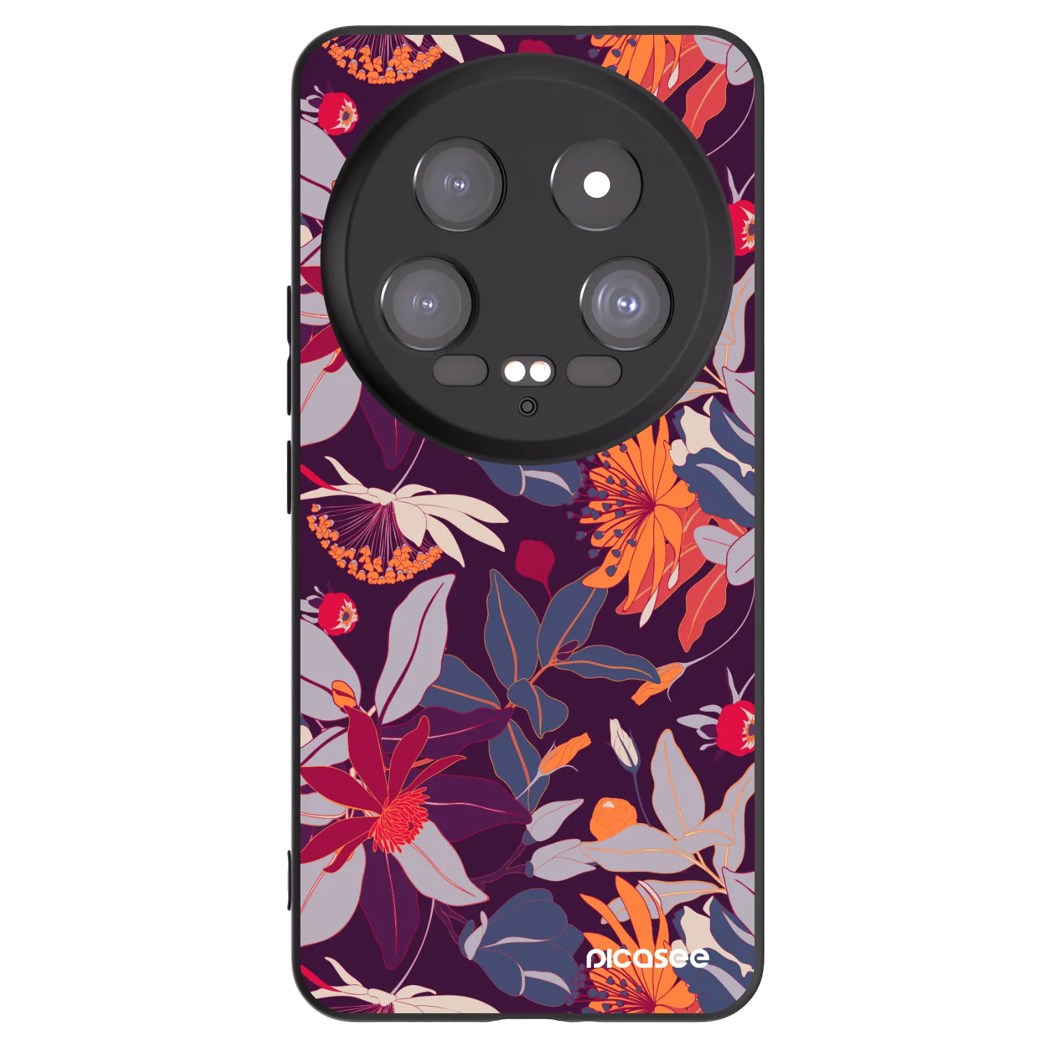 Picasee silikónový čierny obal pre Xiaomi 14 Ultra - Purple Leaf