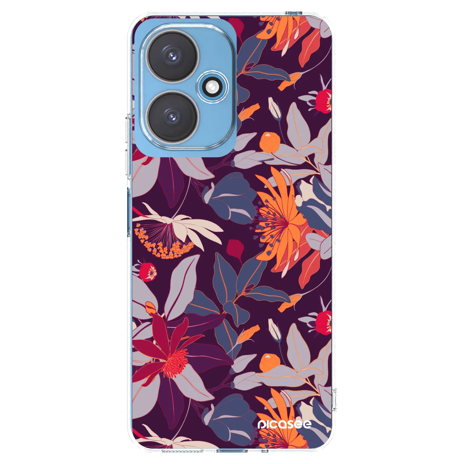 Picasee silikónový prehľadný obal pre Xiaomi Redmi 13C 5G - Purple Leaf