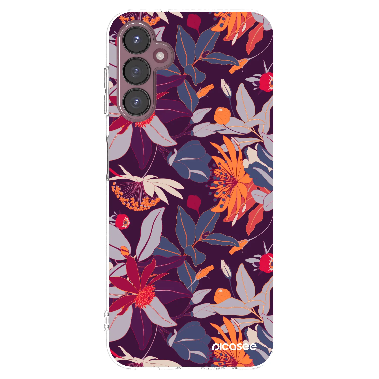Picasee silikónový prehľadný obal pre Samsung Galaxy A05s A057G - Purple Leaf