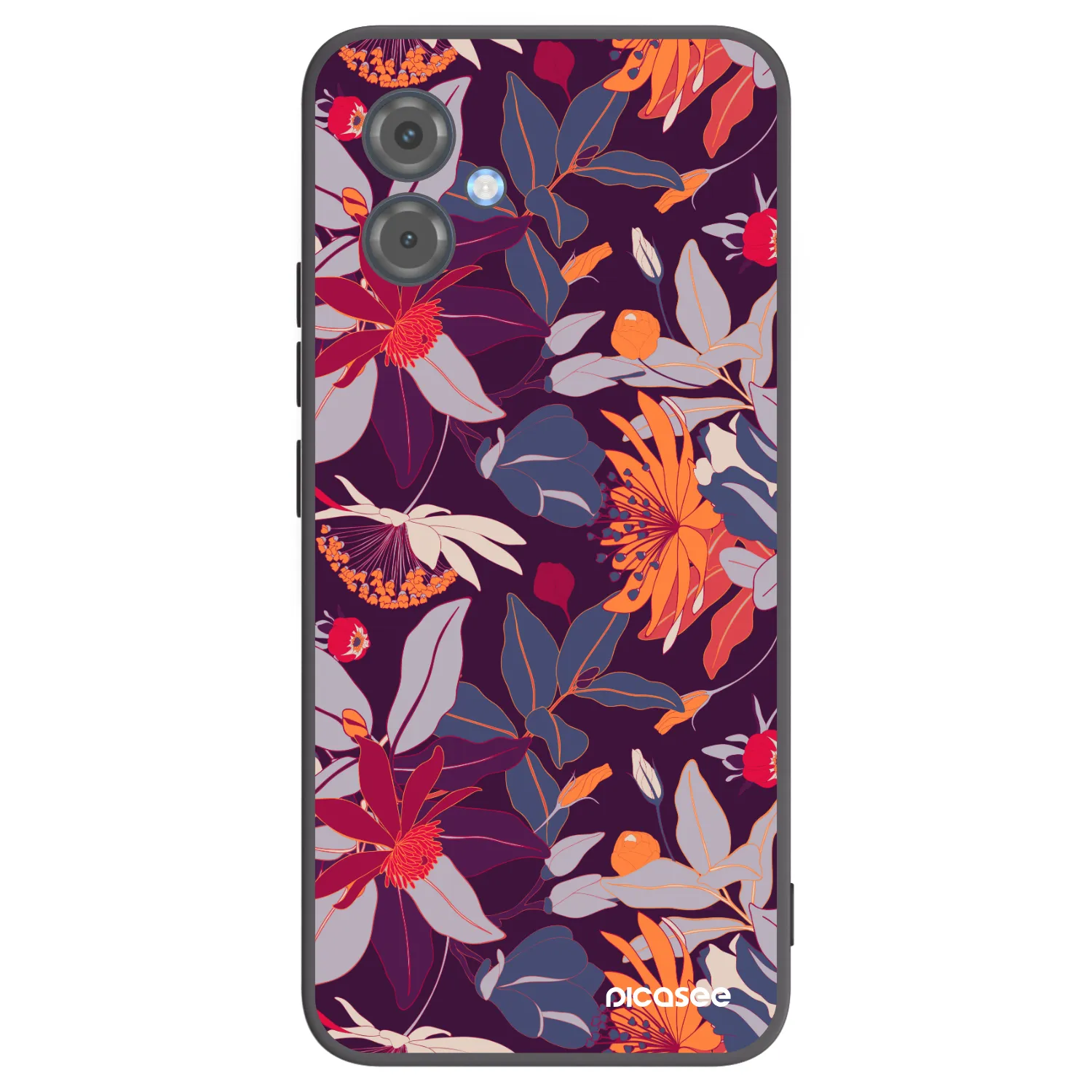 Picasee silikónový čierny obal pre Motorola Moto G14 - Purple Leaf