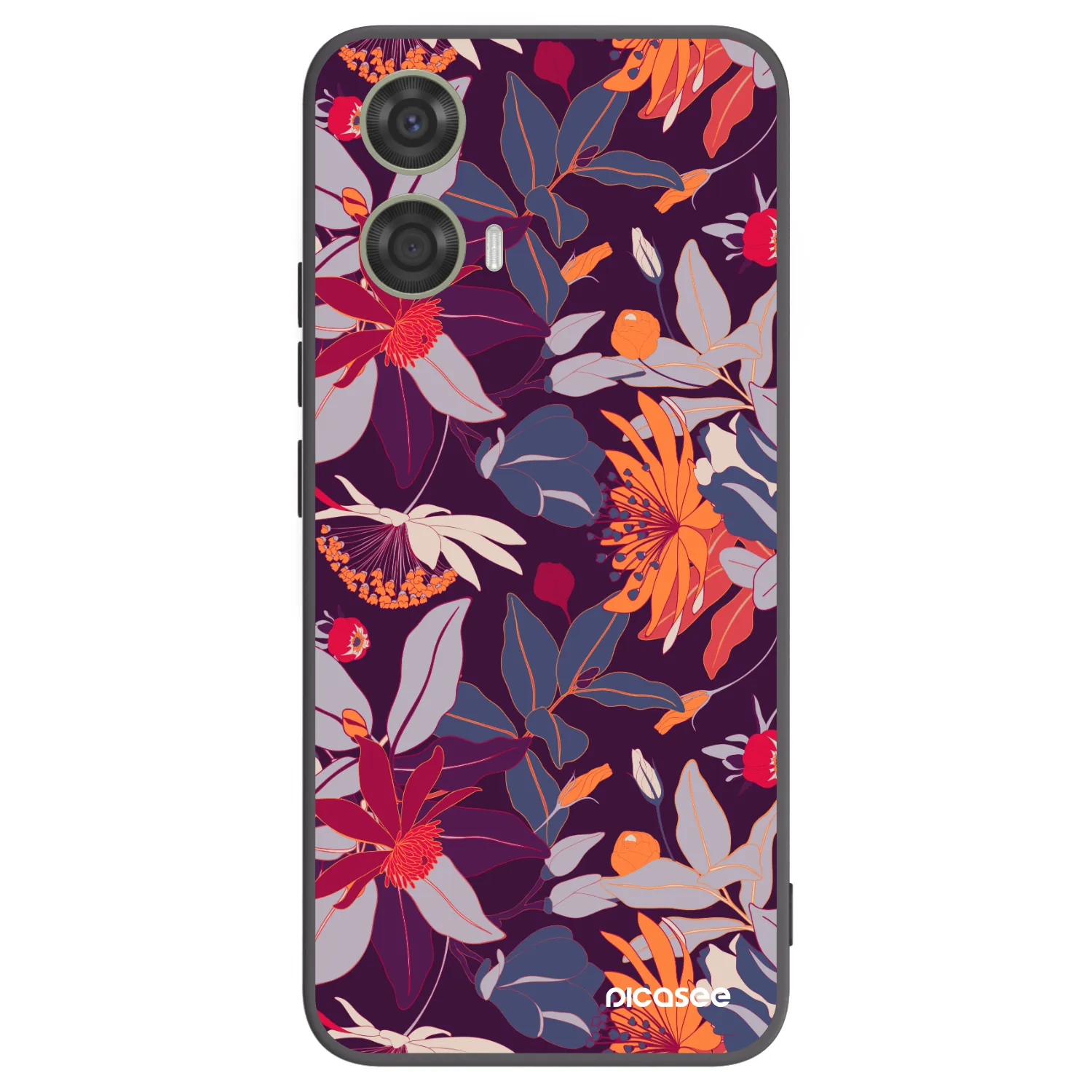 Picasee silikónový čierny obal pre Motorola Moto G24 - Purple Leaf