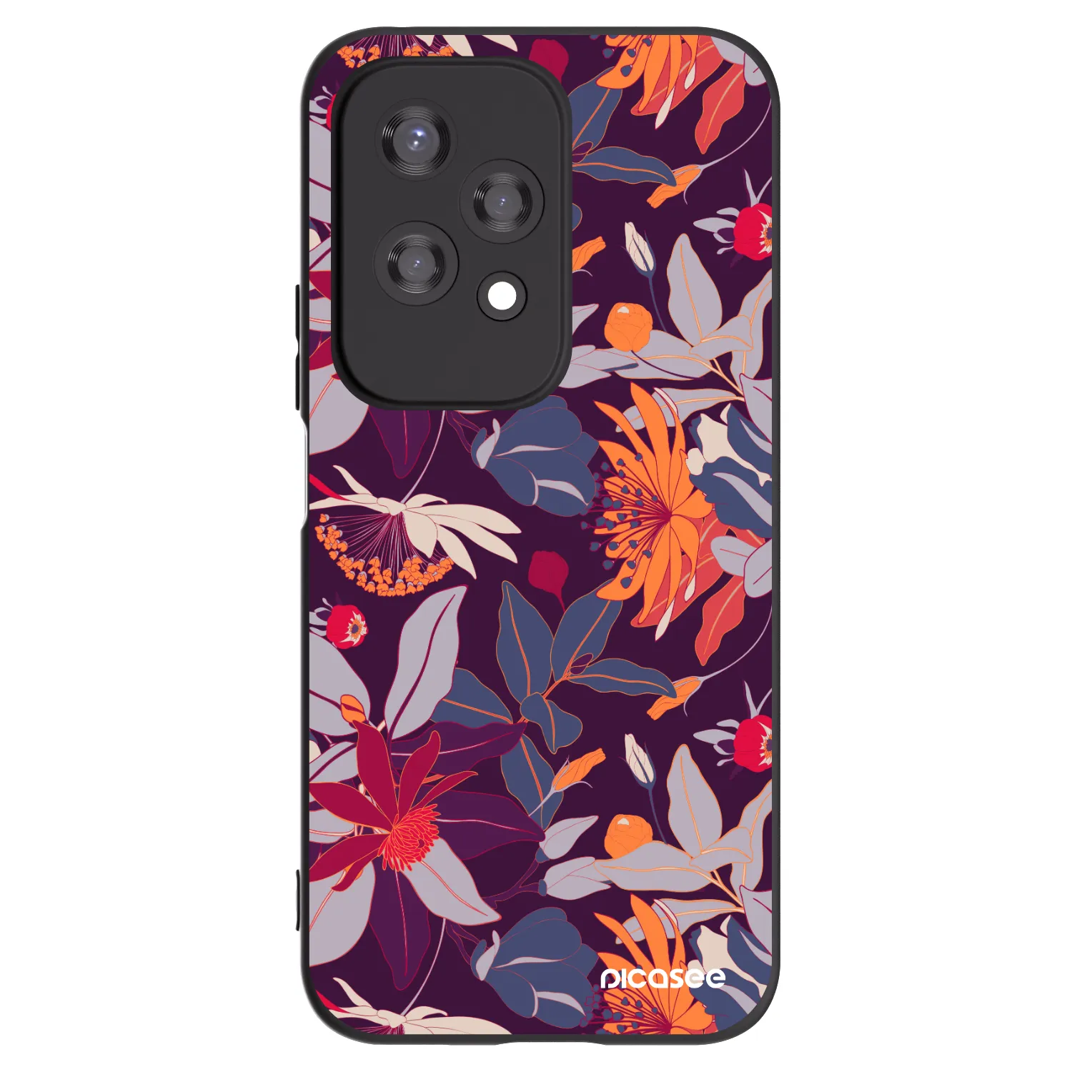 Picasee silikónový čierny obal pre Honor 200 Lite - Purple Leaf