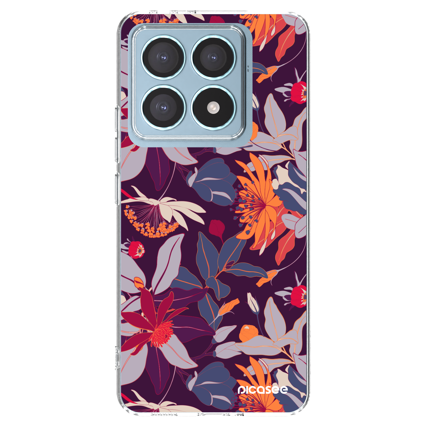 Picasee silikónový prehľadný obal pre Xiaomi 14T Pro - Purple Leaf